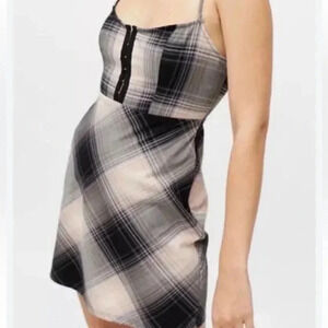 Urban Outfitters Keya Plaid Corset Mini Dress